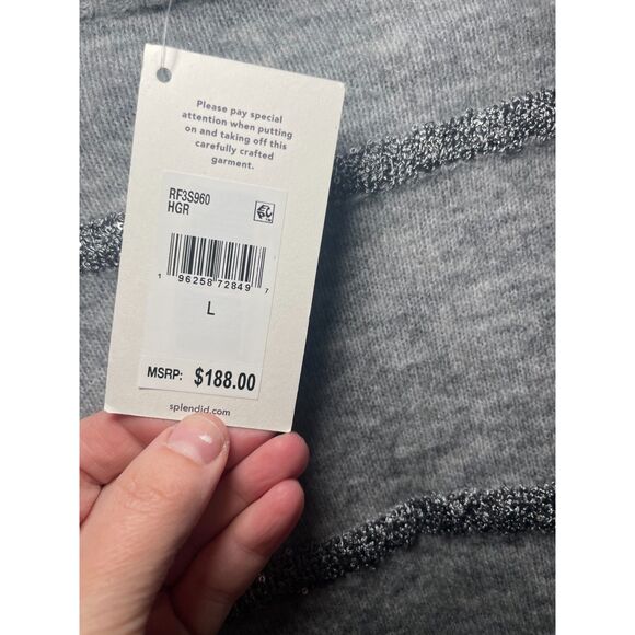 Splendid Rae Sequin Sweater Size L Soft Alpaca Wool Blend Sparkly NWT Holiday - Picture 5 of 7